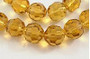 10mm Faceted Round Glass Bead Strand Lt Topaz (approx 33 beads) Limited Stock