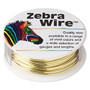 Wire, Zebra Wire™, brass, round, 18 gauge. Sold per 1/4 pound spool, approximately 17 yards.