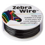 Wire, Zebra Wire™, color-coated copper, black, round, 18 gauge. Sold per 1/4 pound spool, approximately 17 yards.