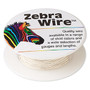 Wire, Zebra Wire™, color-coated copper, cream, round, 24 gauge. Sold per 20-yard spool.