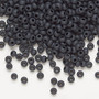 Seed bead, Preciosa Ornela, Czech glass, opaque matte black, #8 rocaille. Sold per 50-gram pkg.