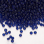 Seed bead, Preciosa Ornela, Czech glass, transparent navy blue, #8 rocaille. Sold per 50-gram pkg.