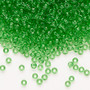 Seed bead, Preciosa Ornela, Czech glass, transparent light green, #8 rocaille. Sold per 50-gram pkg.