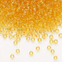 Seed bead, Preciosa Ornela, Czech glass, transparent light topaz, #8 rocaille. Sold per 50-gram pkg.