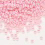 Seed bead, Preciosa Ornela, Czech glass, opaque pastel pink luster, #8 rocaille. Sold per 50-gram pkg.