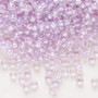 Seed bead, Preciosa Ornela, Czech glass, translucent color-lined pastel violet luster, (382PV), #8 rocaille. Sold per 50-gram pkg.