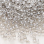 Seed bead, Preciosa Ornela, Czech glass, translucent color-lined pastel grey luster, (382PD), #8 rocaille. Sold per 500-gram pkg.