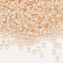 Seed bead, Preciosa Ornela, glass, translucent salmon pearl-lined crystal clear, #8 rocaille. Sold per 500-gram pkg.