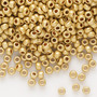 Seed bead, Preciosa Ornela, Czech glass, opaque matte metallic gold-dyed crystal clear, #8 rocaille. Sold per 500-gram pkg.