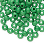 Seed bead, Preciosa Ornela, Czech glass, opaque green, #2 rocaille. Sold per 50-gram pkg.