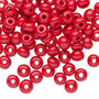Seed bead, Preciosa Ornela, Czech glass, opaque red, #2 rocaille. Sold per 50-gram pkg.