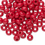 Seed bead, Preciosa Ornela, Czech glass, opaque ruby red, #2 rocaille. Sold per 50-gram pkg.