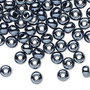 Seed bead, Preciosa Ornela, Czech glass, opaque black hematite, #2 rocaille. Sold per 50-gram pkg.