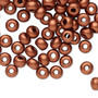Seed bead, Preciosa Ornela, Czech glass, opaque metallic soft dark copper, #2 rocaille. Sold per 50-gram pkg.
