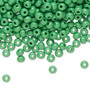 Seed bead, Preciosa Ornela, Czech glass, opaque green, #6 rocaille. Sold per 50-gram pkg.