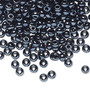 Seed bead, Preciosa Ornela, Czech glass, opaque hematite black, #6 rocaille. Sold per 50-gram pkg.