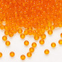 Seed bead, Preciosa Ornela, Czech glass, transparent orange, #6 rocaille. Sold per 50-gram pkg.