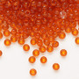 Seed bead, Preciosa Ornela, Czech glass, transparent dark orange (90030), #6 rocaille. Sold per 50-gram pkg.