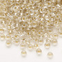 Seed bead, Preciosa Ornela, glass, translucent mocca pearl-lined crystal clear, #6 rocaille. Sold per 50-gram pkg.