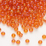 Seed bead, Preciosa Ornela, Czech glass, translucent rainbow dark orange, #6 rocaille. Sold per 50-gram pkg.