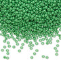 Seed bead, Preciosa Ornela, Czech glass, opaque green (53250), #11 rocaille. Sold per 50-gram pkg.
