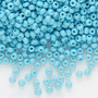 Seed bead, Preciosa Ornela, Czech glass, opaque turquoise blue (63030), #11 rocaille. Sold per 50-gram pkg.