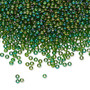 Seed bead, Preciosa Ornela, Czech glass, translucent rainbow green (51120), #11 rocaille. Sold per 50-gram pkg.