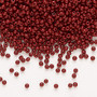 Seed bead, Preciosa Ornela, Czech glass, opaque dk red coral (93300), #11 rocaille. Sold per 50-gram pkg.