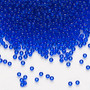 Seed bead, Preciosa Ornela, Czech glass, transparent medium blue (30050), #11 rocaille. Sold per 500-gram pkg.