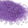 Seed bead, Preciosa Ornela, Czech glass, transparent solgel dyed violet crystal clear (01125), #11 rocaille. Sold per 500-gram pkg.