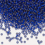 Seed bead, Preciosa Ornela, Czech glass, transparent silver-lined blue (37100), #11 rocaille with square hole. Sold per 500-gram pkg.