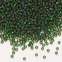 Seed bead, Preciosa Ornela, Czech glass, transparent silver-lined medium green (57060), #11 rocaille with square hole. Sold per 500-gram pkg.