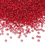 Seed bead, Preciosa Ornela, Czech glass, transparent silver-lined red (97070), #11 rocaille with square hole. Sold per 500-gram pkg.