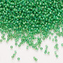 DB1787 - 11/0 - Miyuki Delica - Translucent White Lined Luster Green - 50gms - Cylinder Seed Beads