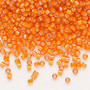 DB1777 - 11/0 - Miyuki Delica - Translucent White Lined Rainbow Orange  - 50gms - Cylinder Seed Beads