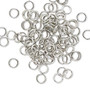 Jump ring, anodized aluminum, metallic grey, 5mm round, 3.4mm inside diameter, 20 gauge. Sold per pkg of 100.