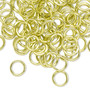 Jump ring, anodized aluminum, light green, 8mm round, 5.4mm inside diameter, 16 gauge. Sold per pkg of 100.