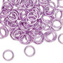 Jump ring, anodized aluminum, light purple, 8mm round, 5.4mm inside diameter, 16 gauge. Sold per pkg of 100.