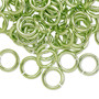 Jump ring, anodized aluminum, green, 10mm round, 6.8mm inside diameter, 14 gauge. Sold per pkg of 100.