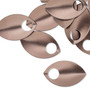 Component, anodized aluminum, brown, 22x14mm double-sided curved scale blank with 5mm hole, 20 gauge. Sold per pkg of 20.