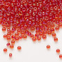 8-3528 - 8/0 - Miyuki - Translucent Scarlet Lined Luster Clear - 50gms - Glass Round Seed Bead