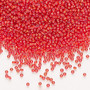 15-3762 - 15/0 - Miyuki - Opaque White Lined Luster Flame Red - 35gms - Glass Round Seed Beads