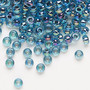 6-339 - 6/0 - Miyuki - Translucent Blue Lined Rainbow Aqua - 25gms - Glass Round Seed Bead