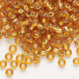 6-4 - 6/0 - Miyuki - Transparent Silver Lined Dark Gold - 25gms - Glass Round Seed Bead