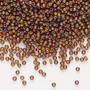 11-3761 - 11/0 - Miyuki - Translucent White Lined Luster Dark Topaz - 25gms - Glass Round Seed Bead