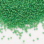 15-3763 - 15/0 - Miyuki - Translucent White Lined Luster Green - 35gms - Glass Round Seed Beads
