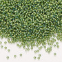 15-3764 - 15/0 - Miyuki - Translucent White Lined Luster Light Green - 35gms - Glass Round Seed Beads