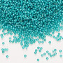 15-3765 - 15/0 - Miyuki - Translucent White Lined Luster Teal - 35gms - Glass Round Seed Beads