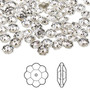 Bead, Crystal Passions®, crystal clear, foil back, 6x2mm faceted margarita flower (3700). Sold per pkg of 24.