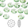 Bead, Crystal Passions®, peridot, 10x3.5mm faceted margarita flower (3700). Sold per pkg of 12.